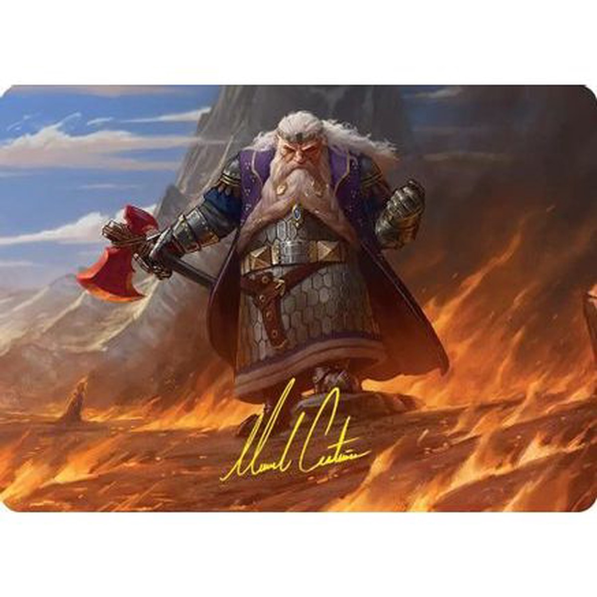 Dain of the Ancient Halls Art Card (Gold-Stamped Signature) (ASHOB-048) - Art Series: The Hobbit