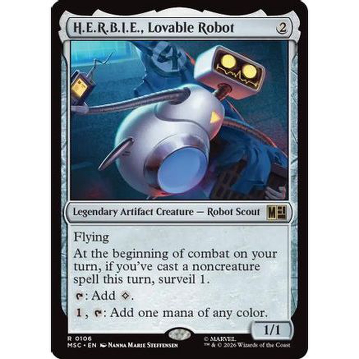 H.E.R.B.I.E., Lovable Robot (MSC-106) - Commander: Marvel Super Heroes