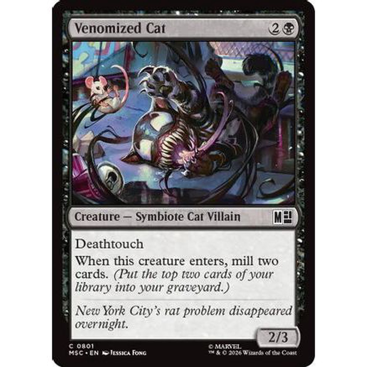 Venomized Cat (MSC-801) - Commander: Marvel Super Heroes Foil