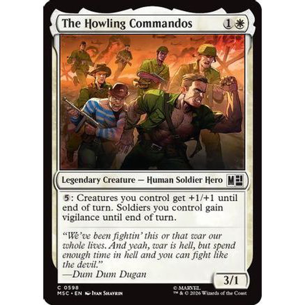 The Howling Commandos (MSC-598) - Commander: Marvel Super Heroes