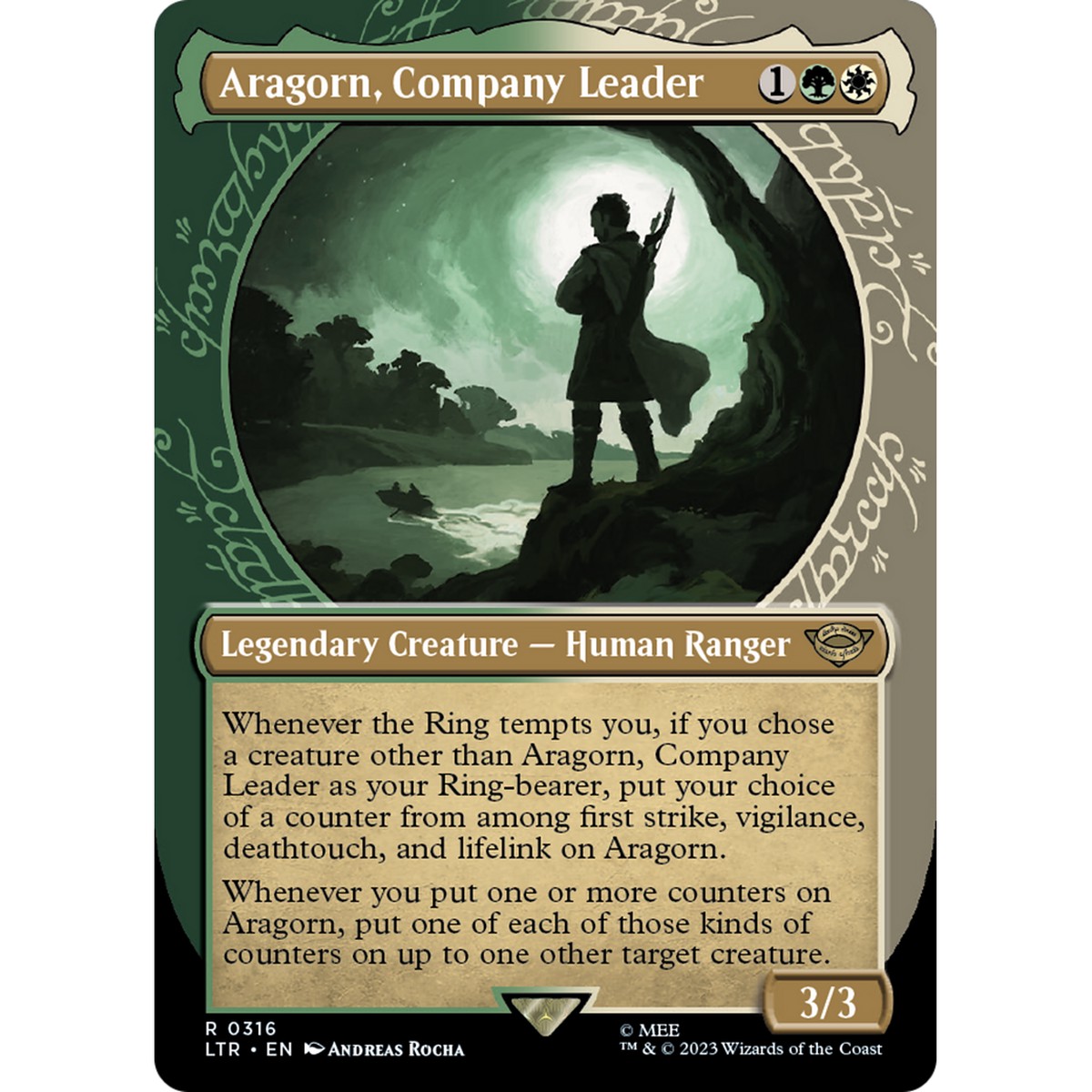 Aragorn, Company Leader (LTR-316) - The Lord of the Rings: Tales of Middle-earth: (Showcase) (Borderless)