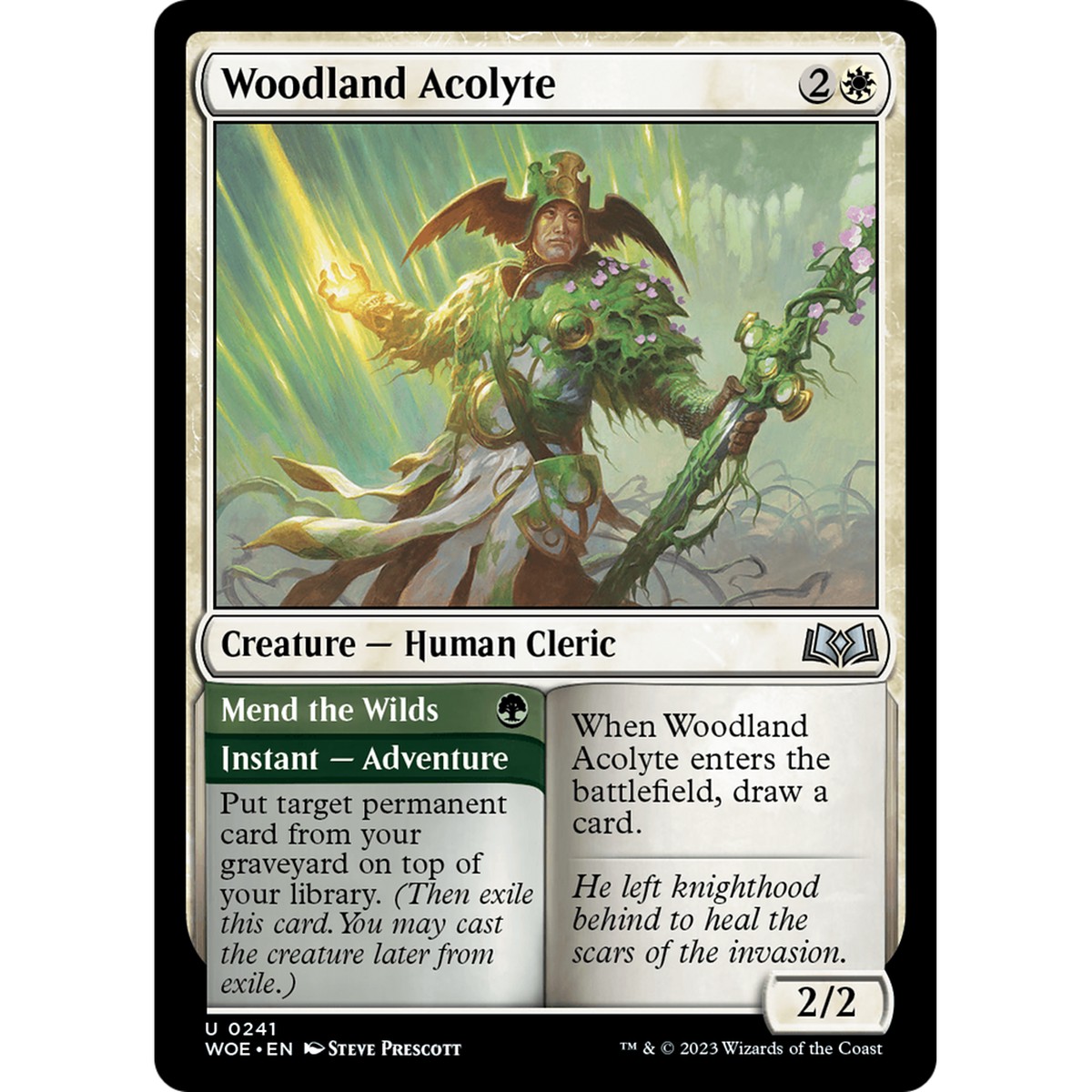 Woodland Acolyte // Mend the Wilds (WOE-241) - Wilds of Eldraine Foil