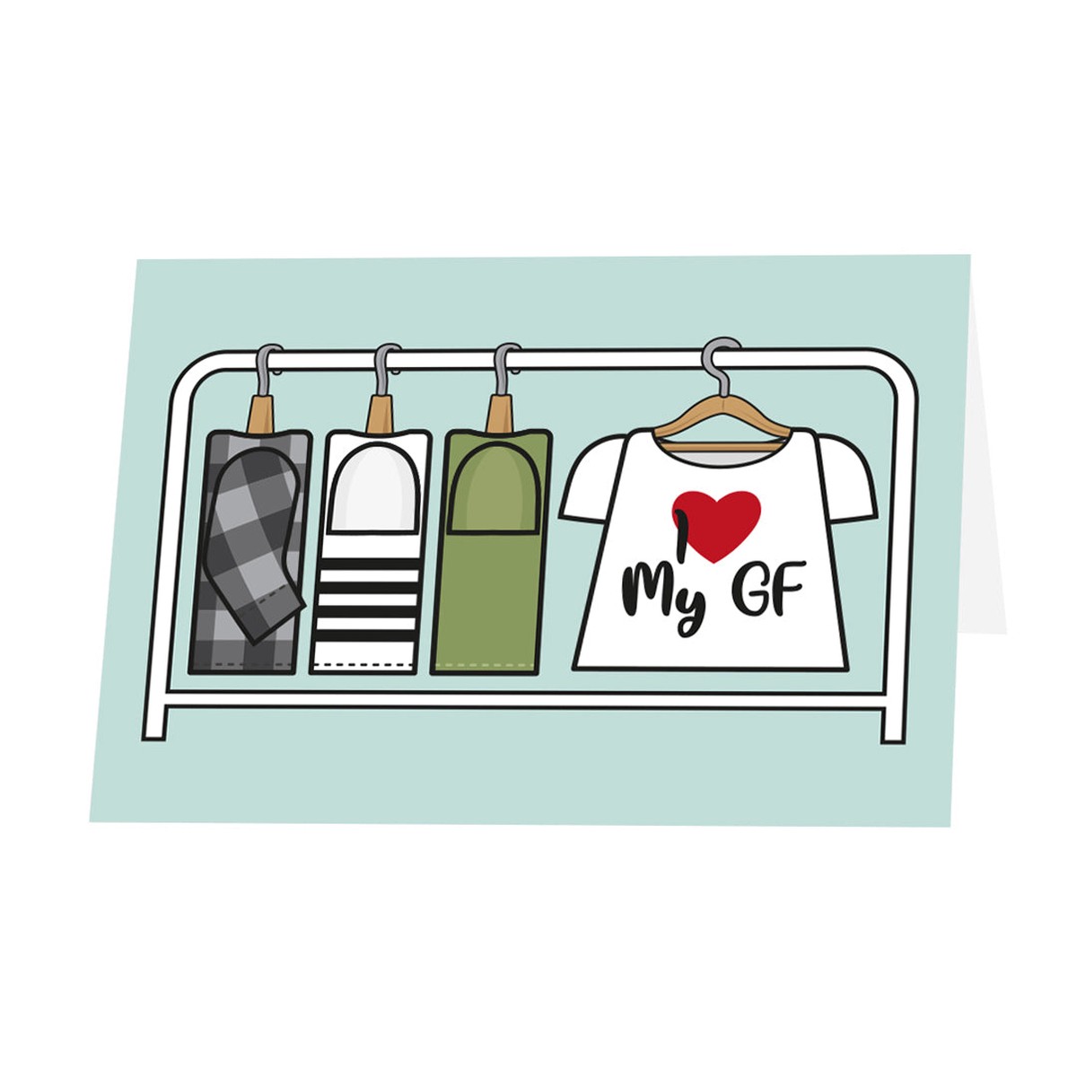 'I Heart My GF' Wardrobe - Greeting Card