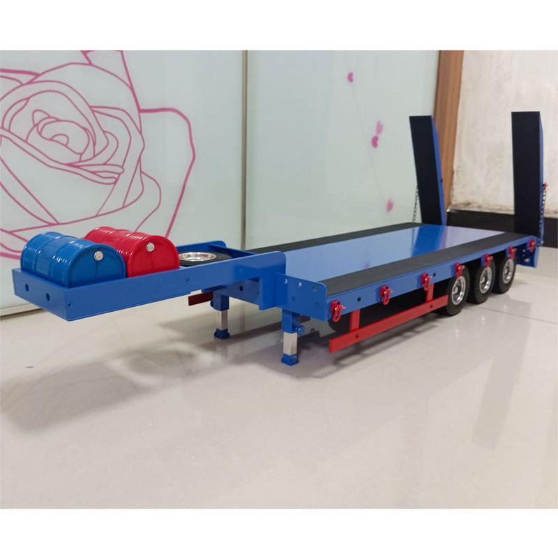 Metal 3 Axles Trailer Semi-trailer for 1/14 RC Tractor Truck Remote Control Cars Simulation Hobby Model DIY Parts
