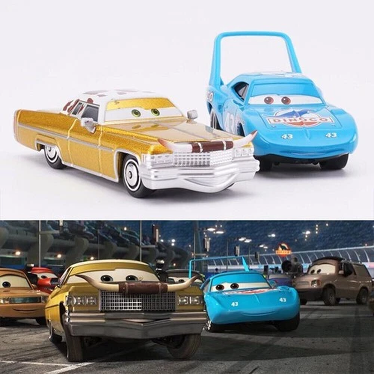 2PACK Disney Pixar DiNOco King & Tex Dinoco Diecast Toys Car Kid Gifts