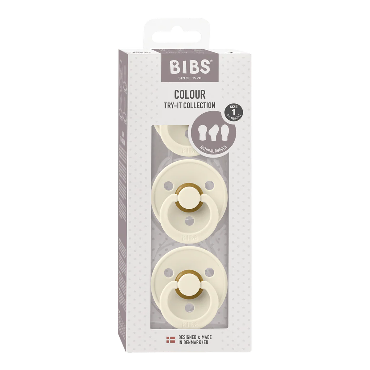 BIBS Pacifier Try-It Collection 3 Pack - Ivory