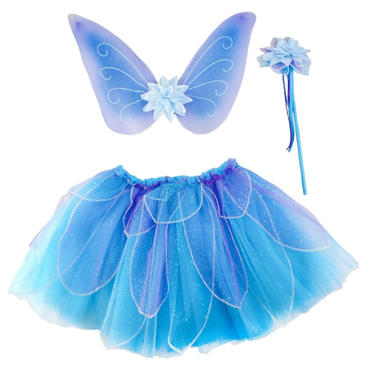 Fancy Flutter Skirt With Wings & Wand, Blue