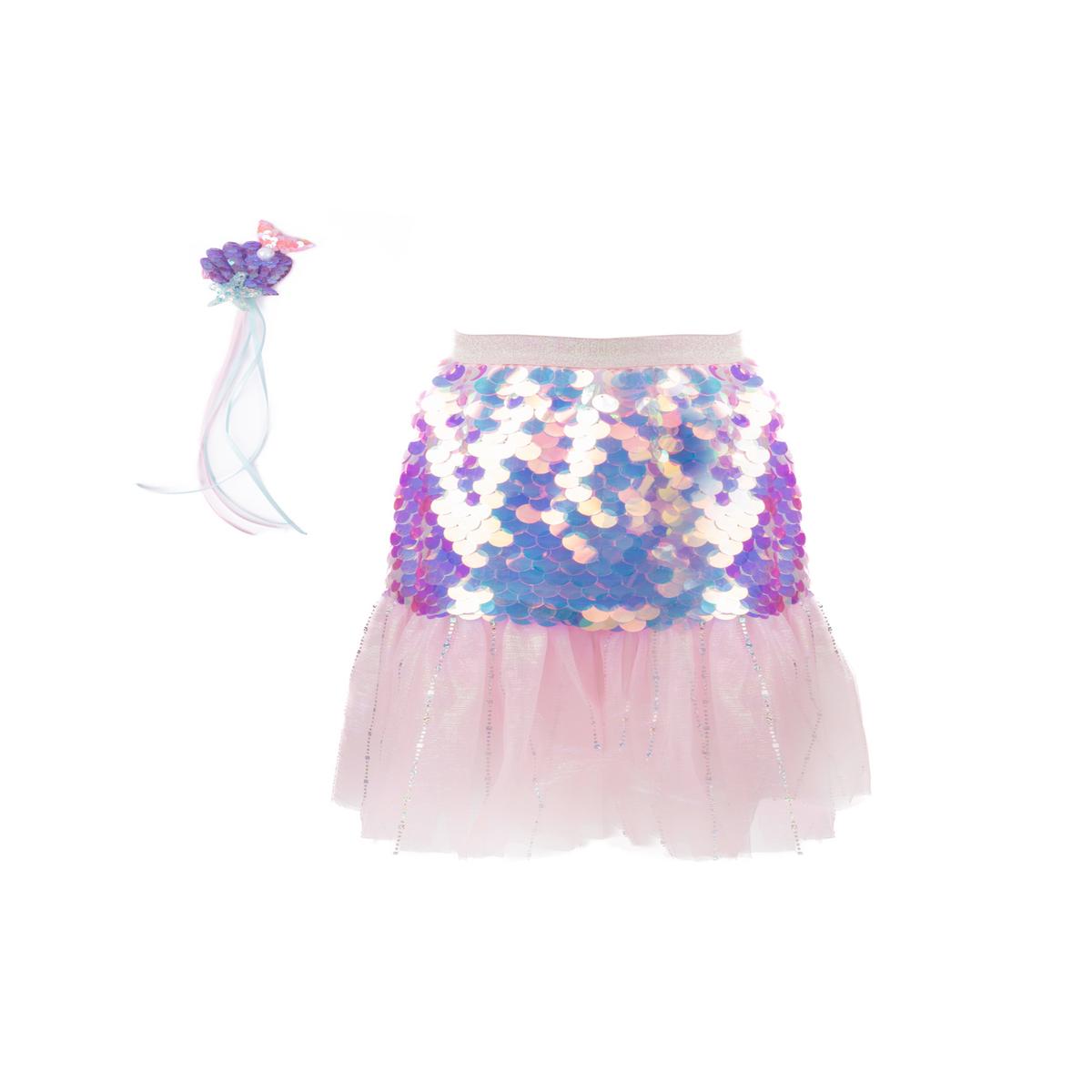 Bling Bling Mermaid Skirt & Hairclip Set, Pink